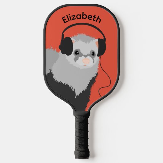 Music Lover Ferret Name Pickleball Schläger (Vorderseite)