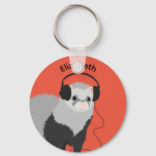 Music Lover Ferret Name Schlüsselanhänger