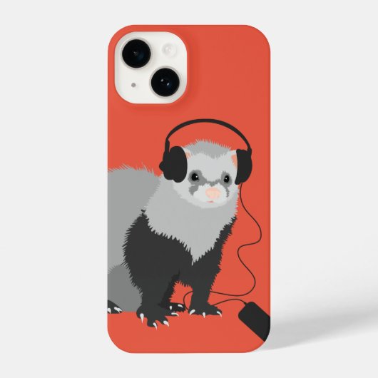 Music Lover Ferret Niedlich Pet Animal iPhone Hülle (Rückseite)