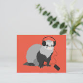Music Lover Ferret Postkarte (Stehend Vorderseite)