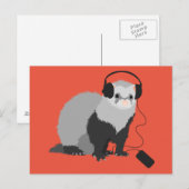 Music Lover Ferret Postkarte (Vorne/Hinten)