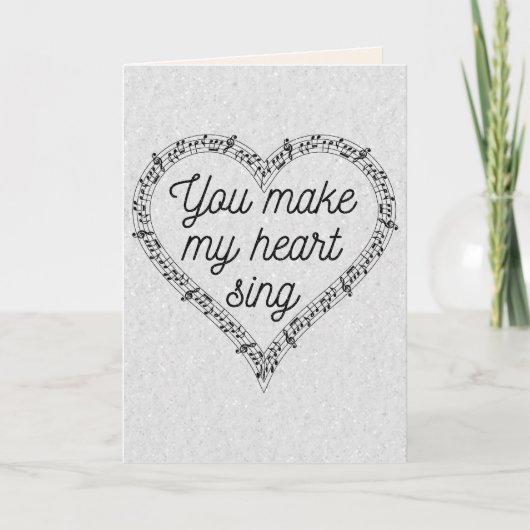 Music Lover Glitzer Valentine Card Karte (Vorderseite)