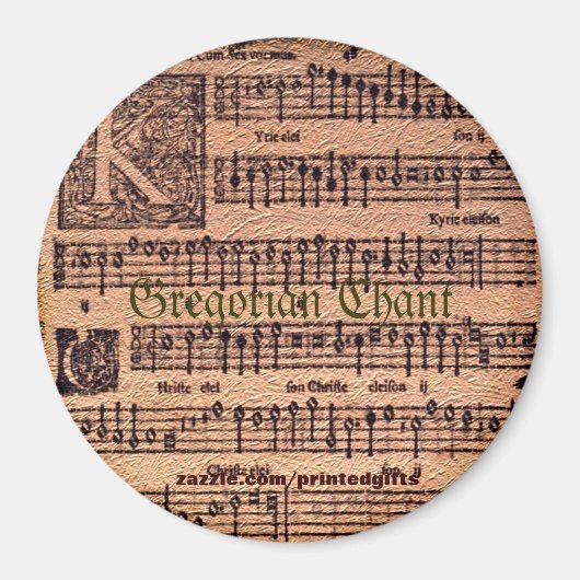 MUSIC LOVER Gregorian Chants Historische Magnete Magnet (Vorne)
