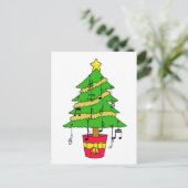 Music Lover Happy Christmas Tree Feiertagspostkarte (Stehend Vorderseite)