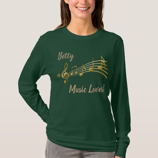 "Music Lover!" Langarm T-Shirt (Vorderseite)