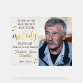 Music Lover Memorial Foto Keepake Acrylschild (Vorderseite)