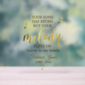 Music Lover Memorial Keepake Acrylschild (Neutral)