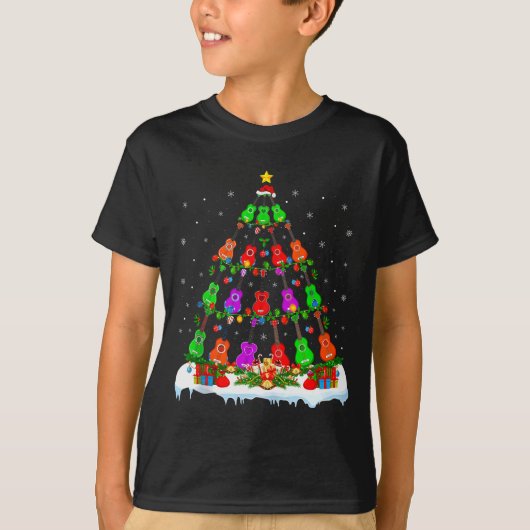 Music Lover Musical Ukulele Guitar Christmas Tree T-Shirt (Vorderseite)