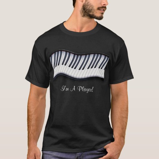 Music Lover Piano Keys Black T - Shirt (Vorderseite)