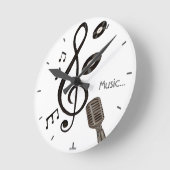Music Lover Runde Wanduhr (Winkel)