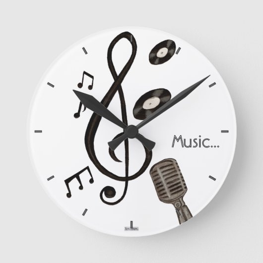 Music Lover Runde Wanduhr (Vorderseite)