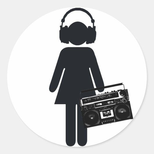 Music Lover Runder Aufkleber (Vorderseite)