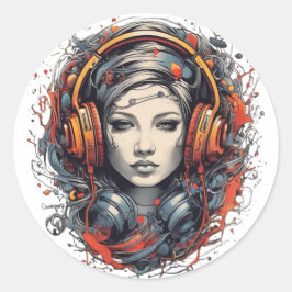 Music Lover Runder Aufkleber