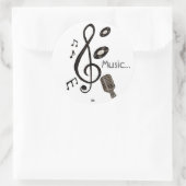 Music Lover Runder Aufkleber (Tasche)
