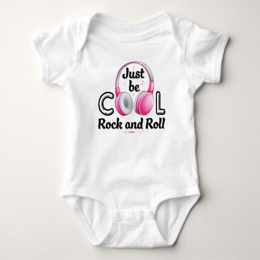 Music Lover Sei Cool Rock and Roll Baby Strampler (Vorderseite)