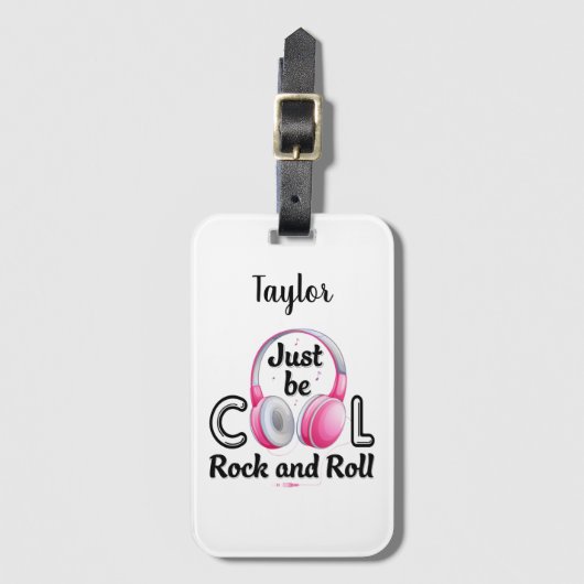 Music Lover Sei Cool Rock and Roll Gepäckanhänger (Vorderseite Vertikal)