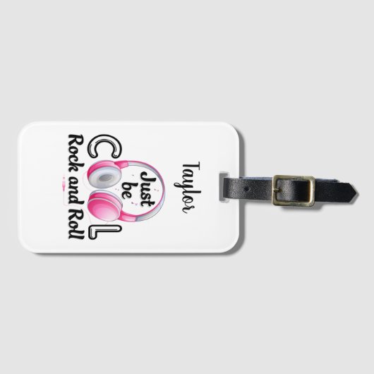 Music Lover Sei Cool Rock and Roll Gepäckanhänger (Vorderseite (Horizontal))