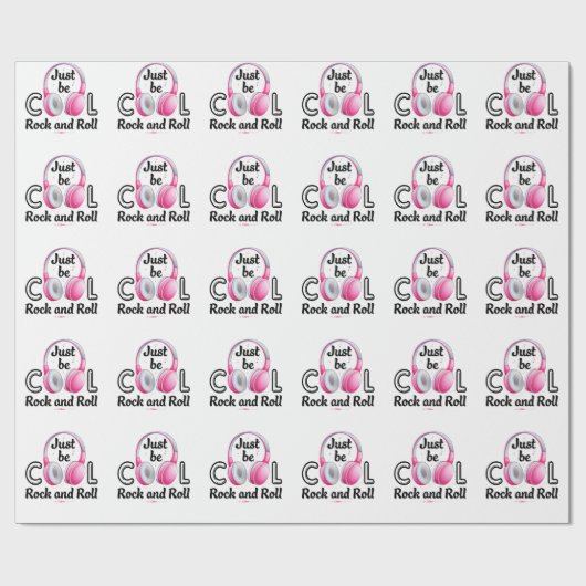 Music Lover Sei Cool Rock and Roll Geschenkpapier (Flach)