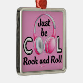 Music Lover Sei Cool Rock and Roll Ornament Aus Metall (Rechts)