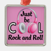 Music Lover Sei Cool Rock and Roll Ornament Aus Metall (Vorne)