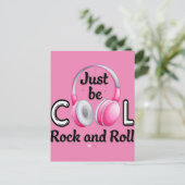 Music Lover Sei Cool Rock and Roll Postkarte (Stehend Vorderseite)
