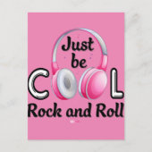 Music Lover Sei Cool Rock and Roll Postkarte (Vorderseite)