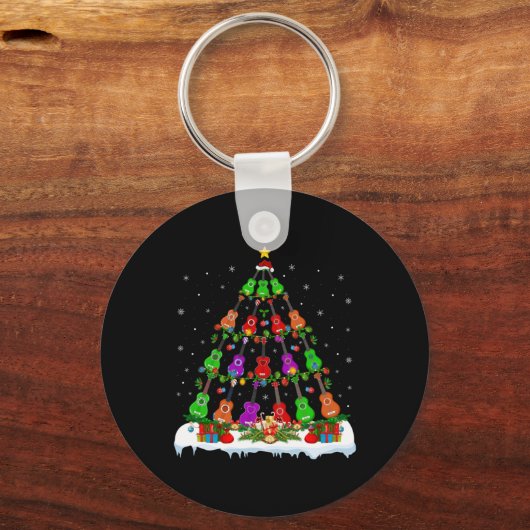 Music Lover Xmas Lights Musical Ukulele Christmas Schlüsselanhänger (Vorderseite)