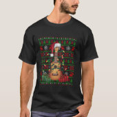 Music Lover Xmas Lights Ugly Musical Ukulele Chris T-Shirt (Vorderseite)