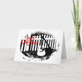 Music Lovers Christmas - Akustische Gitarre - Weih Feiertagskarte