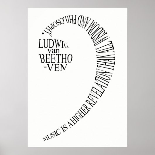 Music Lovers - Gift Poster - Bass Clef Word Kunst (Vorne)