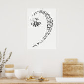 Music Lovers - Gift Poster - Bass Clef Word Kunst (Küche)