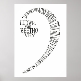 Music Lovers - Gift Poster - Bass Clef Word Kunst