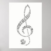 Music Lovers Gift Poster - Treble Clevere Word Kun (Vorne)