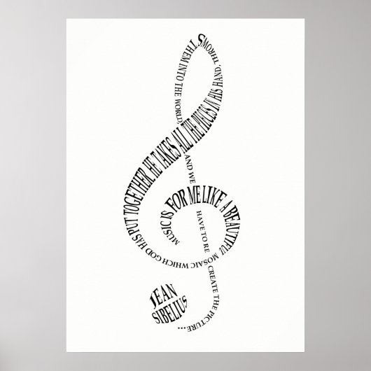 Music Lovers Gift Poster - Treble Clevere Word Kun (Vorne)