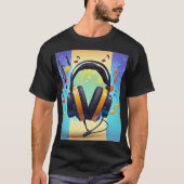 Music Lover's Graphic T - Shirt - Vibrant Design (Vorderseite)