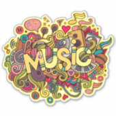 Music Lovers Vinyl - Farbenfrohe Kunst Graffiti Aufkleber (Vorderseite)