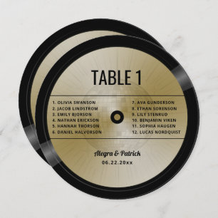 Music LP Vinyl Vintag Disco Ball Wedding Table Einladung