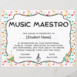 Music Maestro Student Recognition Award