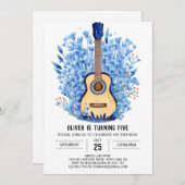 Music Magic Chord Gitarre Boy Birthday Einladung (Vorne/Hinten)