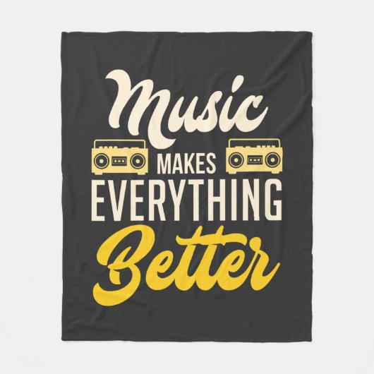 Music Make Everything Better Singer Songwriter Fleecedecke (Vorderseite)