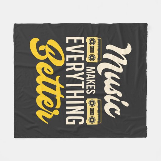 Music Make Everything Better Singer Songwriter Fleecedecke (Vorderseite (Horizontal))