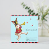 Music Maker! Rabbit Einladungskarte Einladung (Stehend Vorderseite)