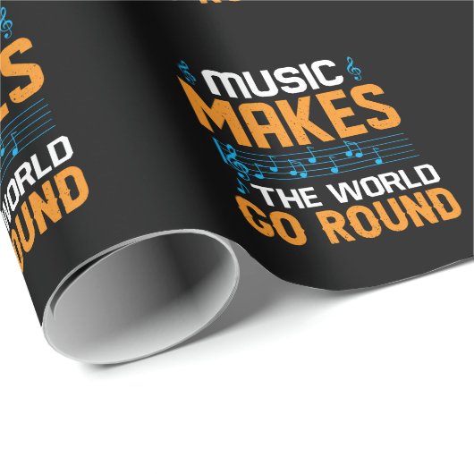 Music Makes The World Go Round Geschenkpapier (Rolleneckpunkt)