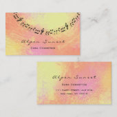 Music Makeup Lash Peach Coral Gold MetallicBlogger Visitenkarte (Vorne/Hinten)