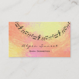 Music Makeup Lash Peach Rose Gold Metallic Social Visitenkarte
