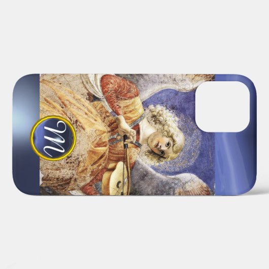 MUSIC MAKING ANGEL, Blue Saphir Monogramm Case-Mate iPhone Hülle (Rückseite (Horizontal))