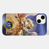 MUSIC MAKING ANGEL, Blue Saphir Monogramm Case-Mate iPhone Hülle (Rückseite (Horizontal))