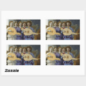MUSIC MAKING XMAS ANGELS by PIERO DELLA FRANCESCA Rechteckiger Aufkleber (Blatt)