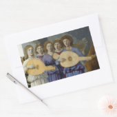 MUSIC MAKING XMAS ANGELS by PIERO DELLA FRANCESCA Rechteckiger Aufkleber (Umschlag)