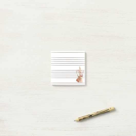 Music Manscript Post-it Klebezettel (Auf Schreibtisch)